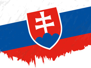 Grunge-style flag of Slovakia.