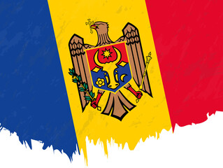 Grunge-style flag of Moldova.