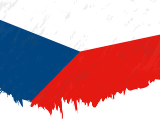Grunge-style flag of Czech Republic.