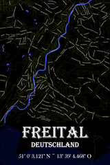 Urbaner Freital Straßename Stadtplan