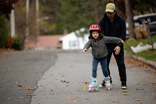 Learning to roller skate in the street
