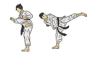 illustration of karate fighter