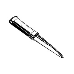 traditional weapon line sketch with transparent background