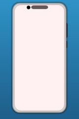 Smartphone display with blue background.