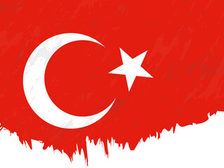 Grunge-style flag of Turkey.