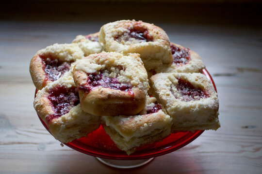 A plate with sweet rolls on display in a restaurant in Fredricksburg, Texas.