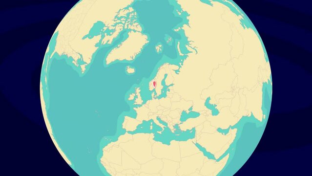 Zooming To Tonsberg Location On Stylish World Globe