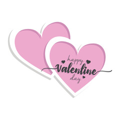 Vector illustration of valentine's day text with love. Affectionate sign with heart pattern and text typography.