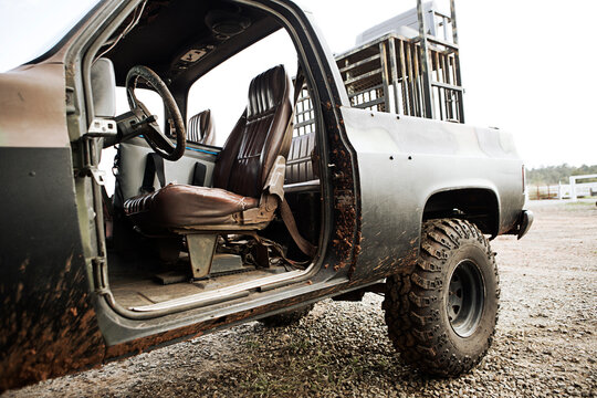 Muddy Hunting Vehicle, Bear Creek Reserve, Georgia, USA