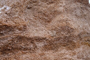 Ecological fuel wood chips used for heating. Actual fuel. A pile of wood chips for a biomass boiler. For heating small towns