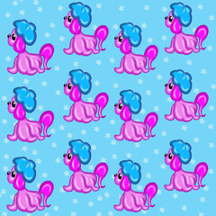 seamless pattern with animals dog