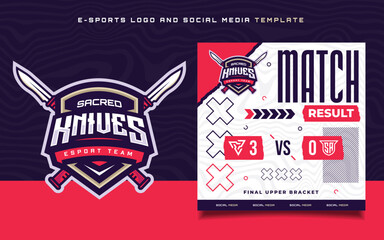 Set of E-sports Gaming Flyer Template for social media Banner  and Gaming Tournament Logo