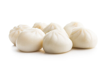 Obraz na płótnie Canvas Xiaolongbao, traditional steamed dumplings. Xiao Long Bao buns isolated on white background.