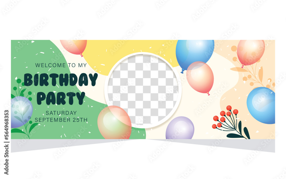 Wall mural Banner template for happy birthday