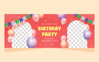 Banner template for happy birthday