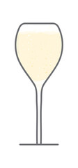 Cocktail wine glass cups in flat illustration