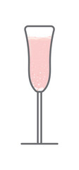 Cocktail wine glass cups in flat illustration