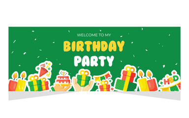 Obraz premium Banner template for birthday celebration party