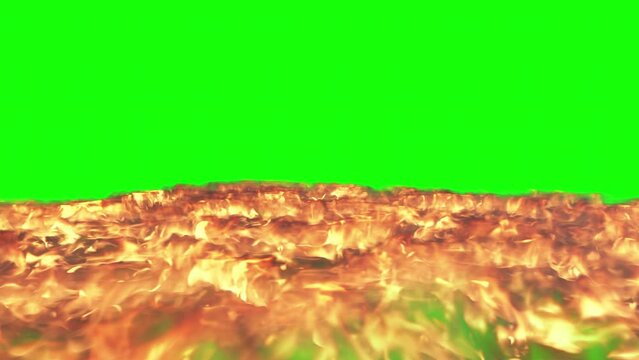 ground on fire. a burning ground on a green background. ground fire animation