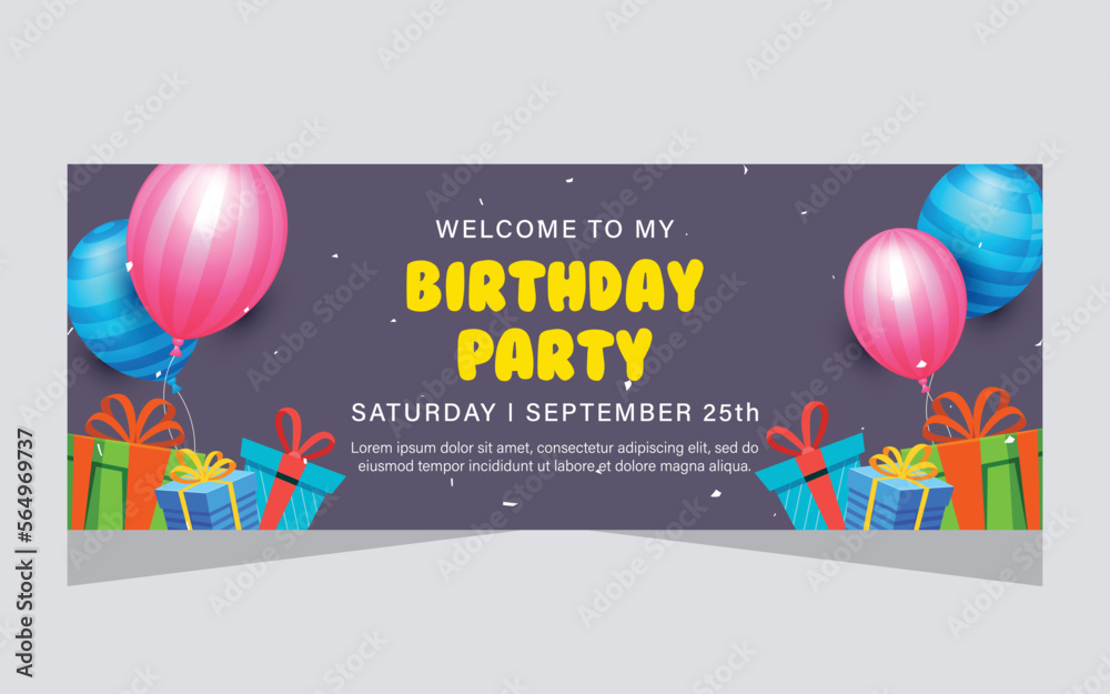 Canvas Prints Happy birthday template banner design