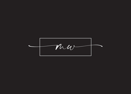 MW initial letters monogram logo design