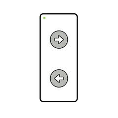 illustrazione di placca rettangolare con tasti di controllo direzione e led su sfondo trasparente