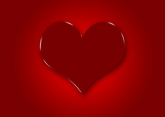 red heart on a red background