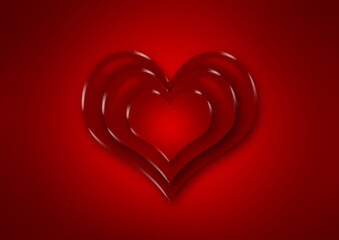 Red heart on red background wallpaper design