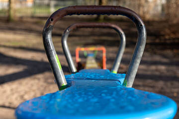 a seesaw for children on a playground