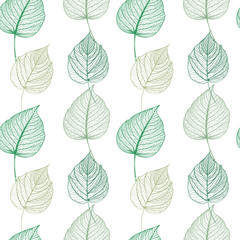 Simple Natural Leaves Seamless Pattern. Vector Illustration EPS10