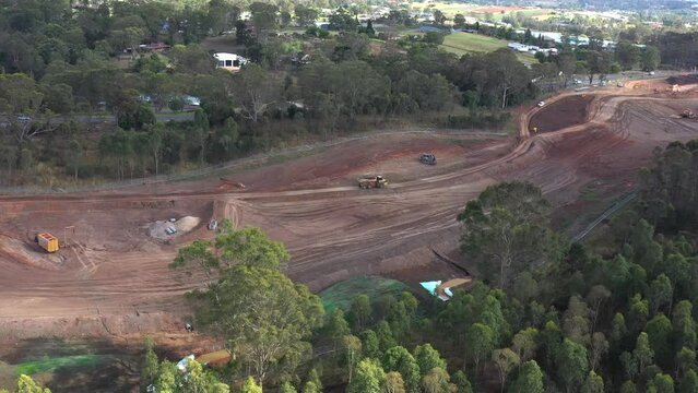 Construction work on the new M12 highway for the new Western Sydney International Airport, Australia