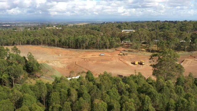 Construction work on the new M12 highway for the new Western Sydney International Airport, Australia