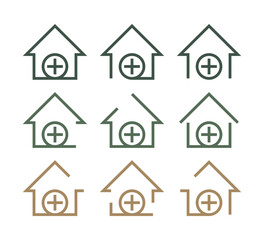 line design hospital building icon. building symbol vector for web or mobile app