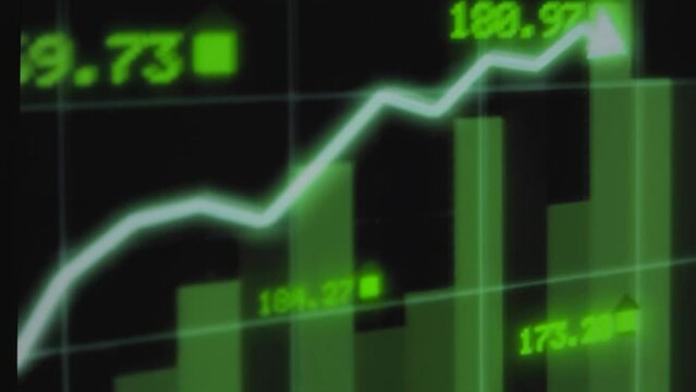 stock market display screen closeup view