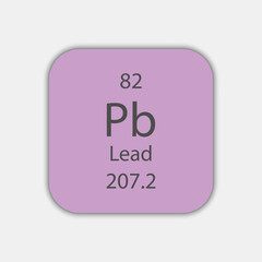 Lead symbol. Chemical element of the periodic table. Vector illustration.