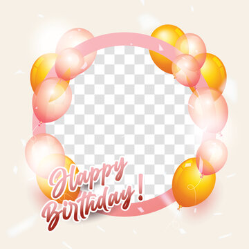 Happy birthday frame for profile social media