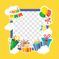 Happy birthday frame for profile social media