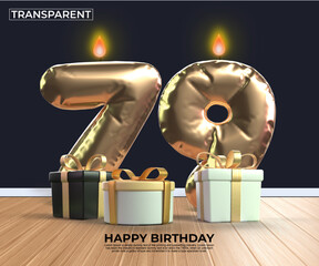 Happy birthday gold number 79 anniversary design template eps edit easy edit