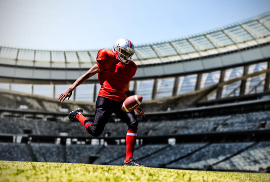 Composite image of american football player