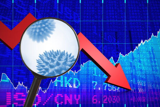 Composite image of magnifying glass. Testing for Coronavirus pandemic