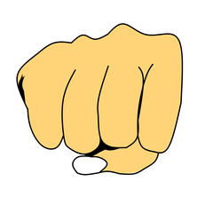 fist clenched on a white background. vector illustration.