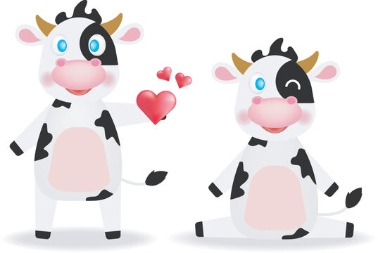 cow character vector design no2