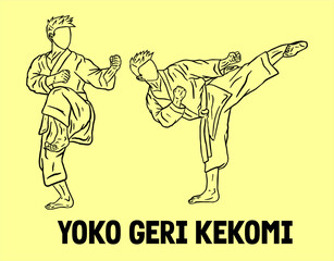 illustration of karate line art