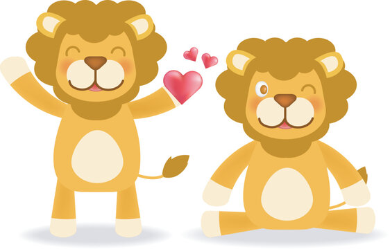 Lion character vector design no2