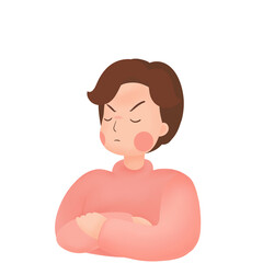  Man Angry Character on Transparent Background.