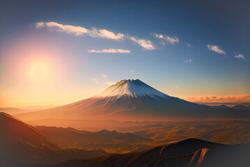 mountain at sunrise,mountain in winter