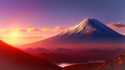 mountain at sunrise,mountain in winter