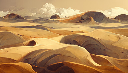 sand dunes desert background design illustration Generative AI Content by Midjourney