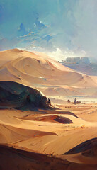 Fototapeta na wymiar sand dunes desert background design illustration Generative AI Content by Midjourney