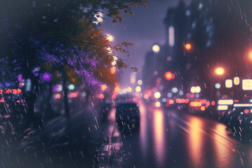 Obraz premium traffic in the city,city at night